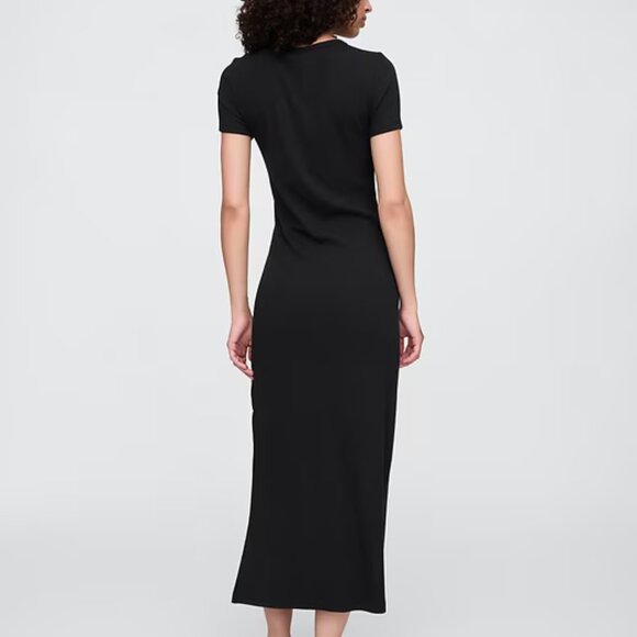 GAP Black Ribbed Maxi Dress/NWT/L - Picture 2 of 14